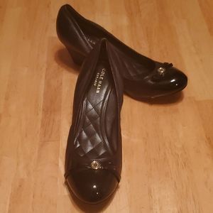 Cole Haan black patent leather wedges size 7.5